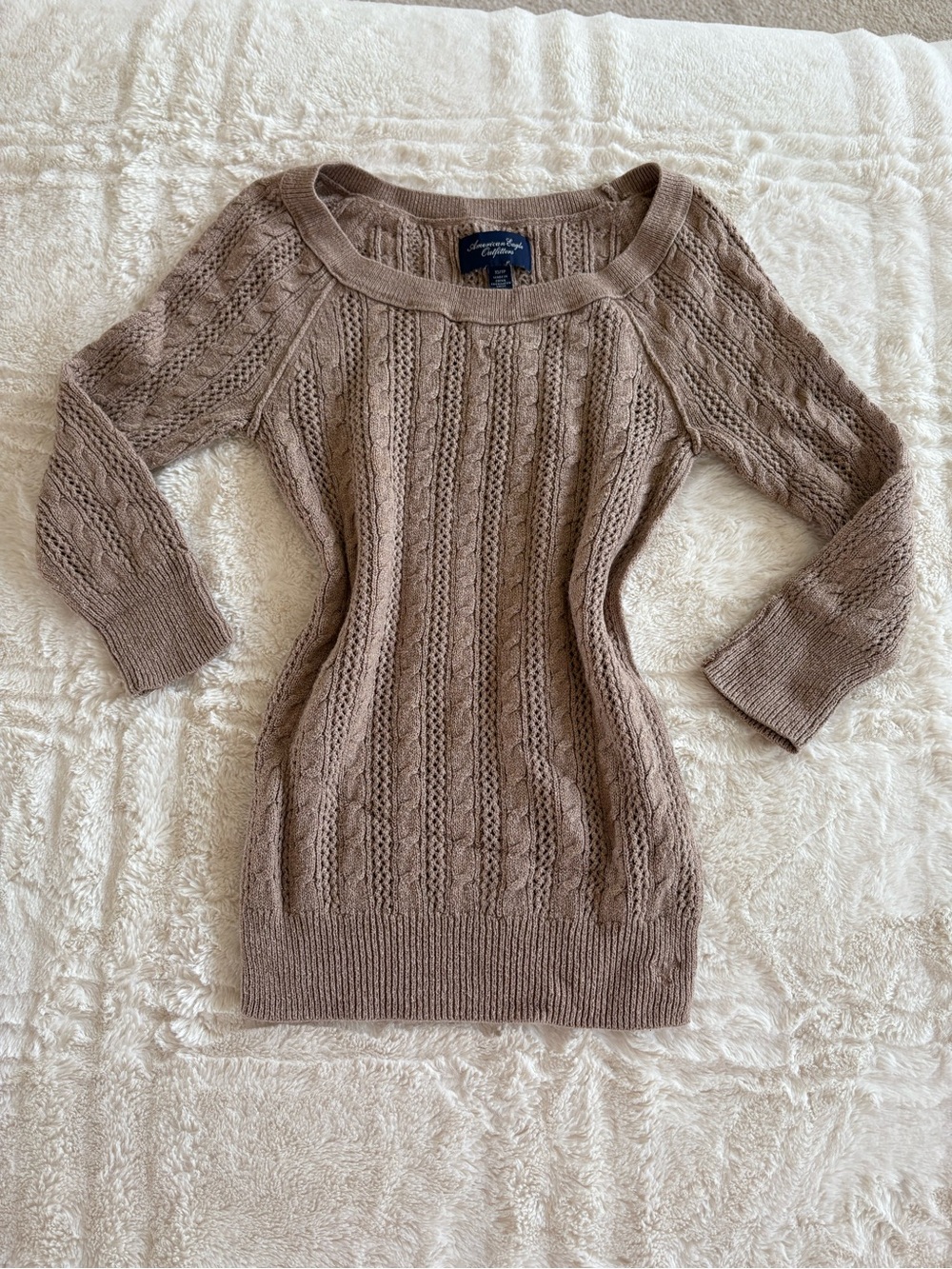 American Eagle Outfitters Cable Knit Sweater - Taupe
